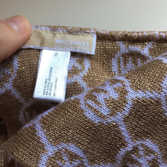 MICHAEL Michael Kors Gold/Cream Infinity Scarf - Picture 4 of 5